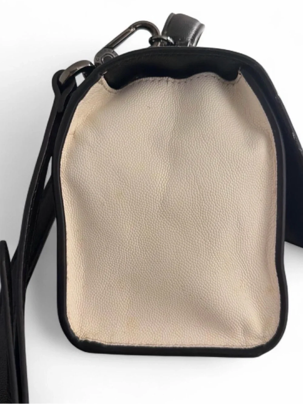 Charles & Keith Black Crossbody with Cream Floral Flap